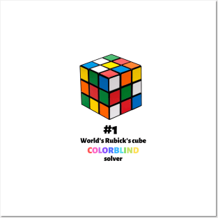 #1 World's Rubik's Cube Colorblind Solver Posters and Art